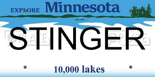 STINGER Minnesota License Plate