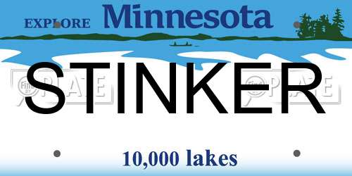 STINKER Minnesota License Plate