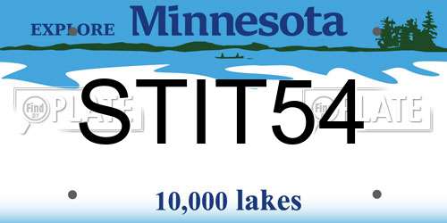 STIT54 Minnesota License Plate