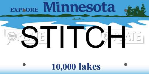 STITCH Minnesota License Plate