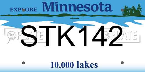 STK142 Minnesota License Plate