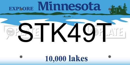 STK49T Minnesota License Plate