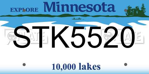 STK5520 Minnesota License Plate