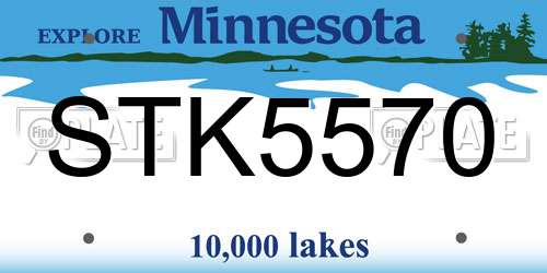 STK5570 Minnesota License Plate