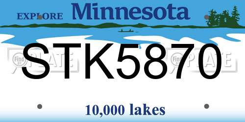 STK5870 Minnesota License Plate
