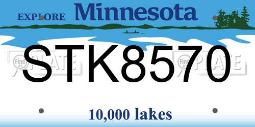 STK8570 Minnesota License Plate