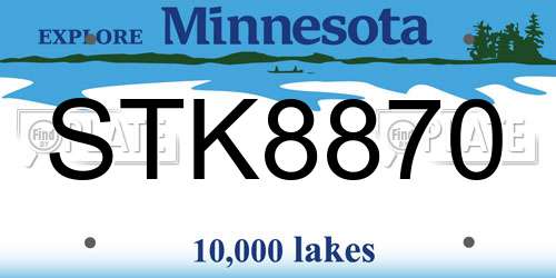 STK8870 Minnesota License Plate