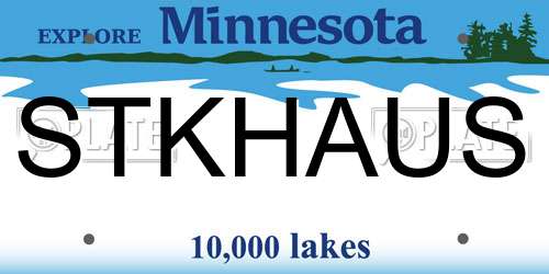 STKHAUS Minnesota License Plate