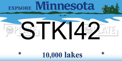 STKI42 Minnesota License Plate