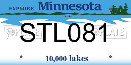 STL081 Minnesota License Plate