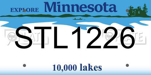 STL1226 Minnesota License Plate
