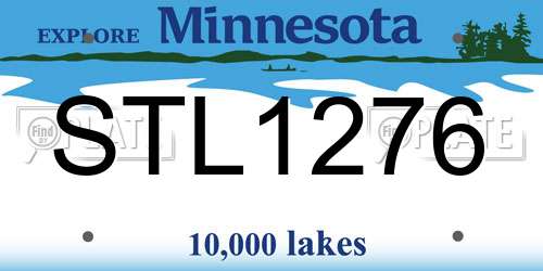 STL1276 Minnesota License Plate