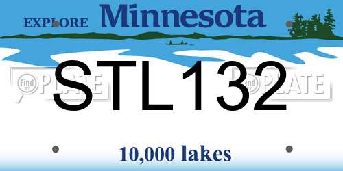 STL132 Minnesota License Plate