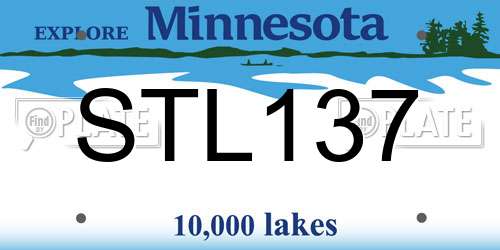 STL137 Minnesota License Plate