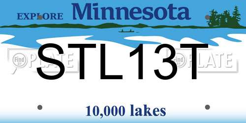 STL13T Minnesota License Plate