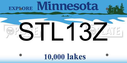 STL13Z Minnesota License Plate