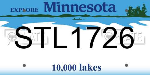 STL1726 Minnesota License Plate