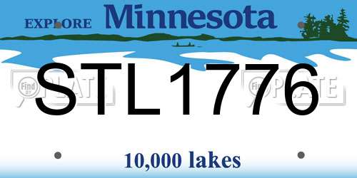 STL1776 Minnesota License Plate