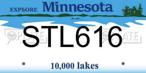 STL616 Minnesota License Plate