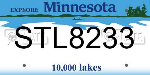 STL8233 Minnesota License Plate