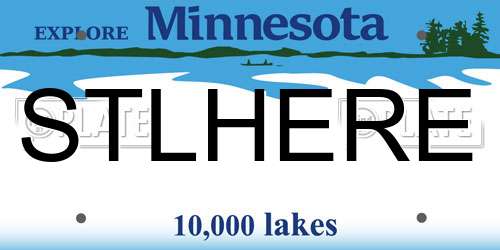 STLHERE Minnesota License Plate