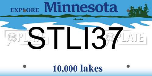 STLI37 Minnesota License Plate