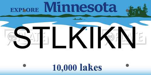 STLKIKN Minnesota License Plate