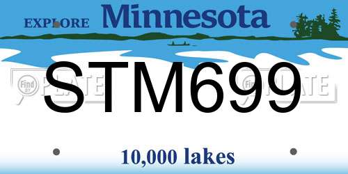 STM699 Minnesota License Plate