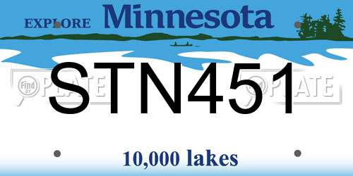 STN451 Minnesota License Plate