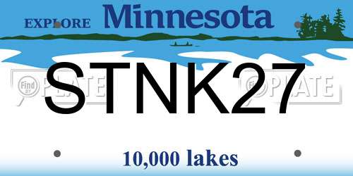 STNK27 Minnesota License Plate