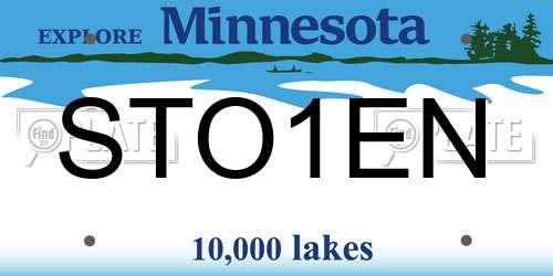 STO1EN Minnesota License Plate