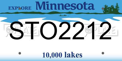 STO2212 Minnesota License Plate