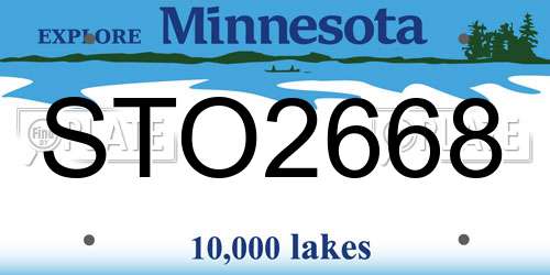 STO2668 Minnesota License Plate