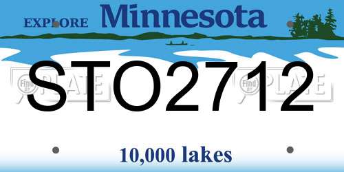 STO2712 Minnesota License Plate
