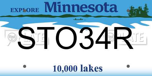 STO34R Minnesota License Plate