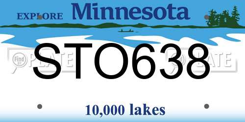 STO638 Minnesota License Plate