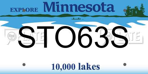 STO63S Minnesota License Plate