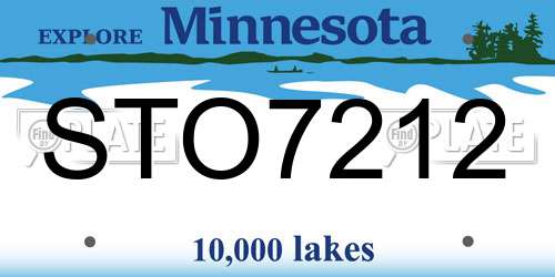 STO7212 Minnesota License Plate