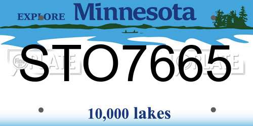 STO7665 Minnesota License Plate