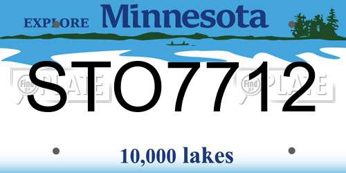 STO7712 Minnesota License Plate