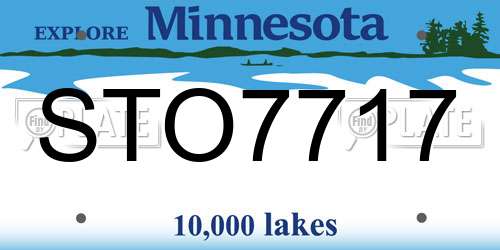 STO7717 Minnesota License Plate