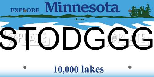 STODGGG Minnesota License Plate