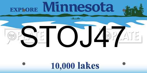 STOJ47 Minnesota License Plate
