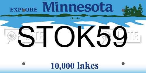STOK59 Minnesota License Plate