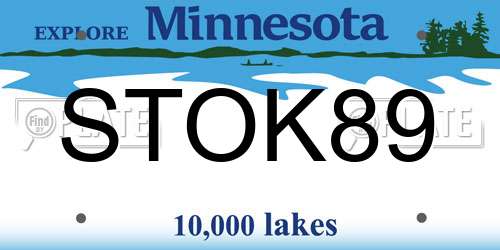 STOK89 Minnesota License Plate