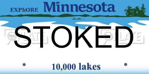 STOKED Minnesota License Plate
