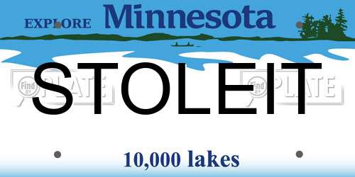 STOLEIT Minnesota License Plate