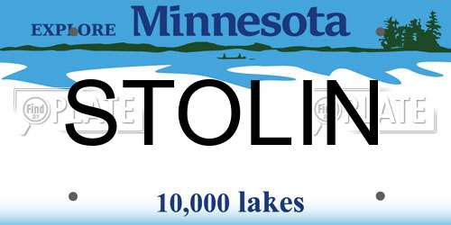 STOLIN Minnesota License Plate