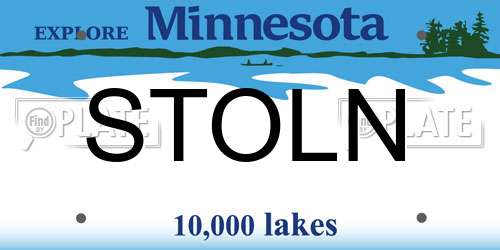 STOLN Minnesota License Plate