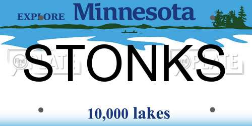 STONKS Minnesota License Plate